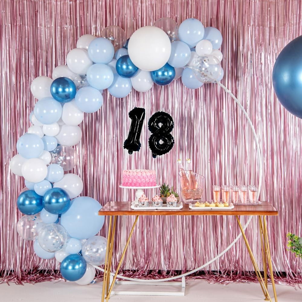 Balon din Folie Metalizata Flippy, Figurina Cifra, Tema Aniversare 40 cm, Ambalaj Individual, Pai inclus, Umflare cu Aer sau Heliu, Negru, Cifra 8 [2]