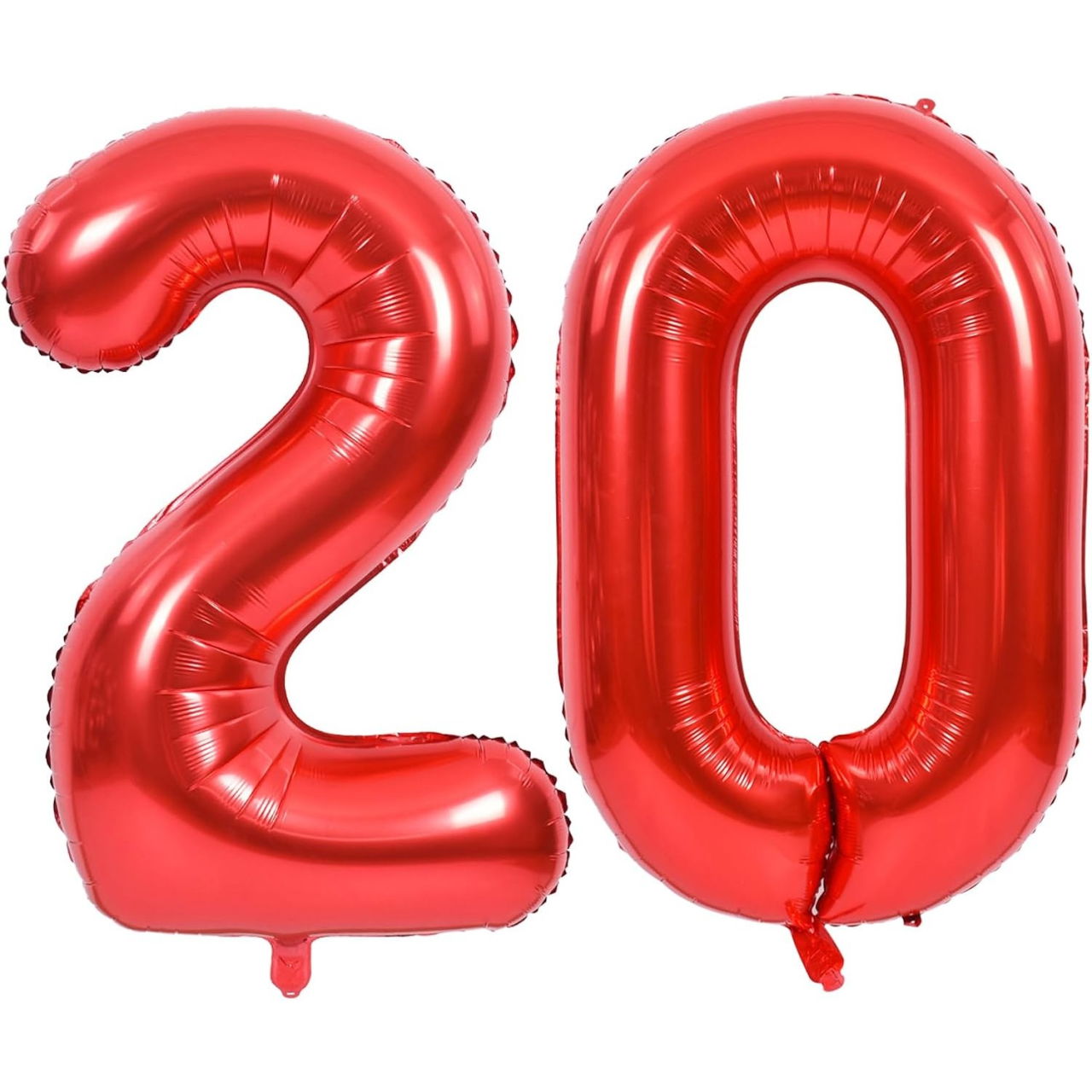 Balon din Folie Metalizata Flippy, Figurina Cifra, Tema Aniversare 40 cm, Ambalaj Individual, Pai inclus, Umflare cu Aer sau Heliu, Rosu, Cifra 2 [10]