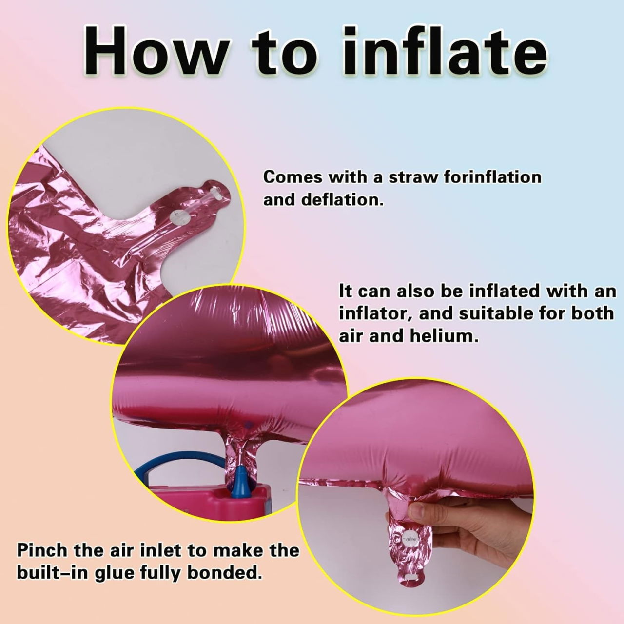 Balon din Folie Metalizata Flippy, Figurina Cifra, Tema Aniversare 40 cm, Ambalaj Individual, Pai inclus, Umflare cu Aer sau Heliu, Roz, Cifra 5 [3]