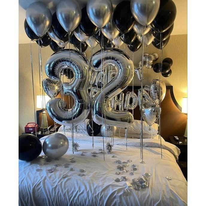 Balon din Folie Metalizata, Flippy, Figurina Cifra, Tema Aniversare 80 cm, Ambalaj Individual, Pai inclus, Umflare cu Aer sau Heliu, Argintiu, Cifra 3 [4]