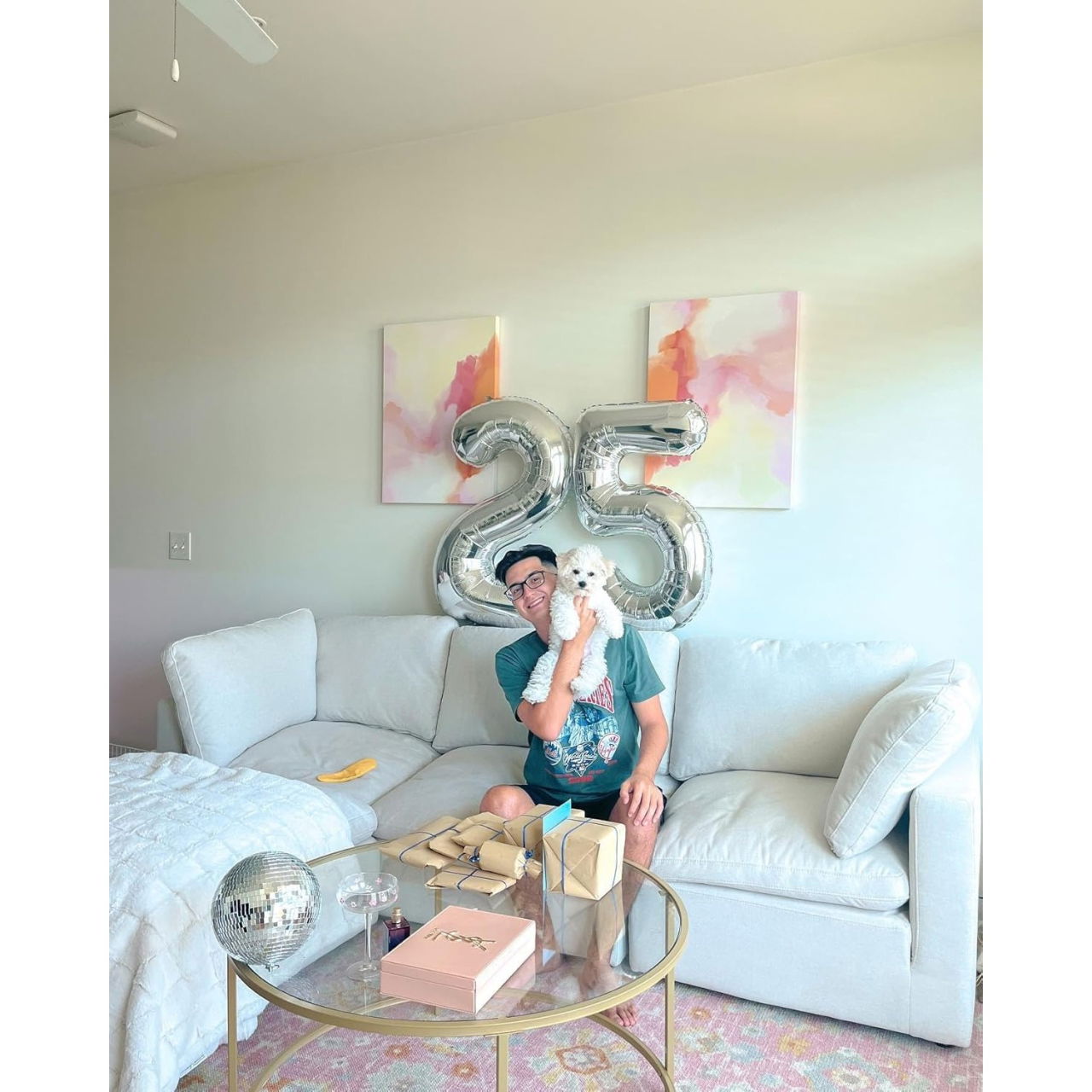 Balon din Folie Metalizata, Flippy, Figurina Cifra, Tema Aniversare 80 cm, Ambalaj Individual, Pai inclus, Umflare cu Aer sau Heliu, Argintiu, Cifra 5 [4]