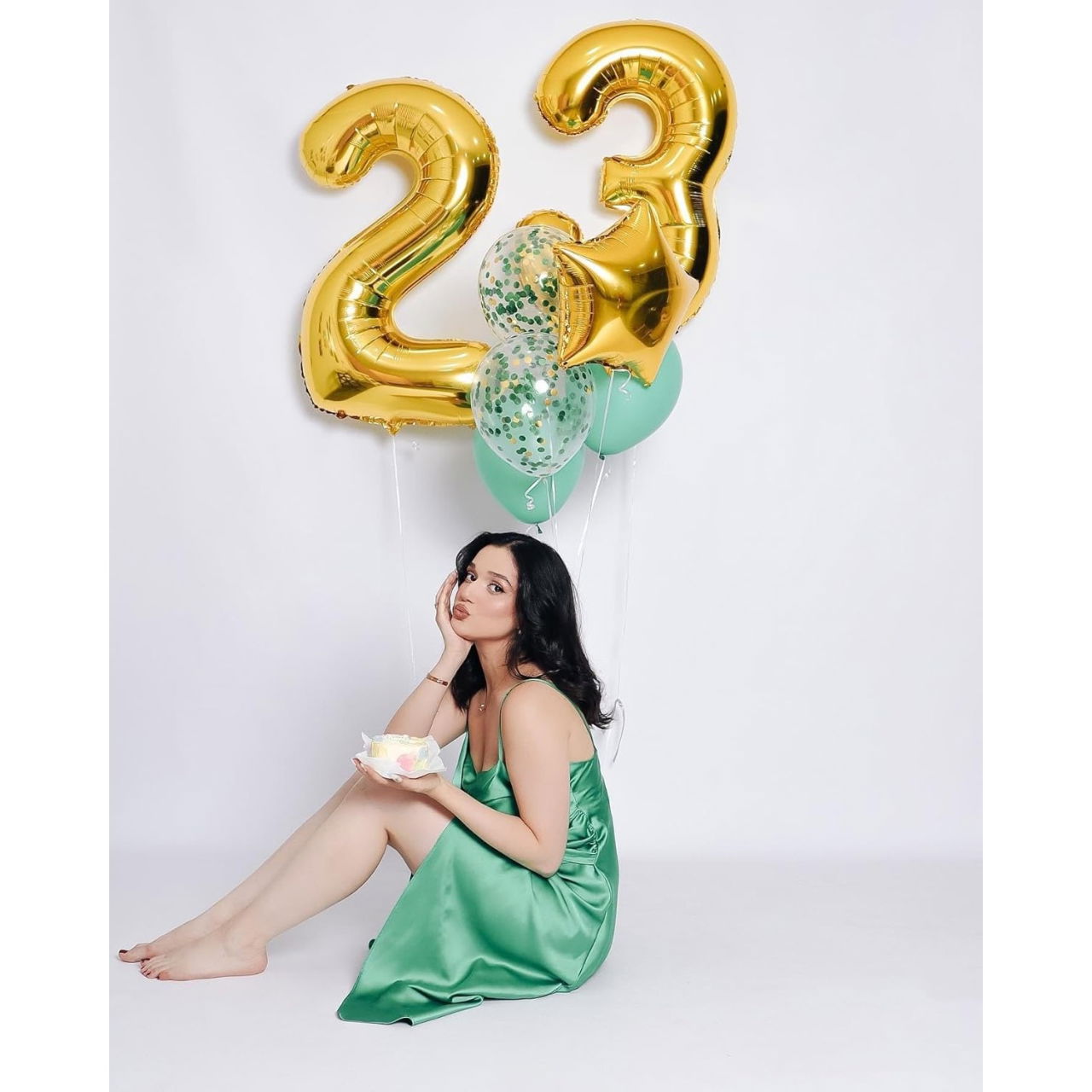 Balon din Folie Metalizata Flippy, Figurina Cifra, Tema Aniversare 80 cm, Ambalaj Individual, Pai inclus, Umflare cu Aer sau Heliu, Auriu, Cifra 3 [7]