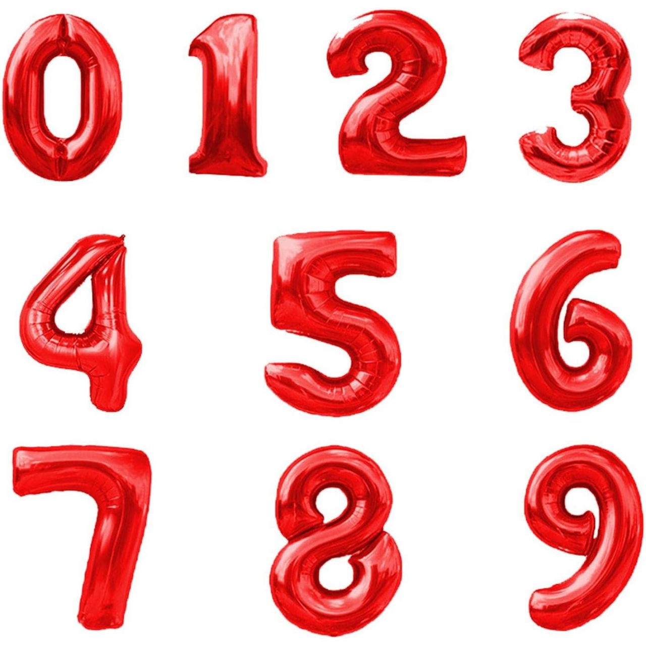 Balon din Folie Metalizata Flippy, Figurina Cifra, Tema Aniversare 80 cm, Ambalaj Individual, Pai inclus, Umflare cu Aer sau Heliu, Rosu, Cifra 2 [3]