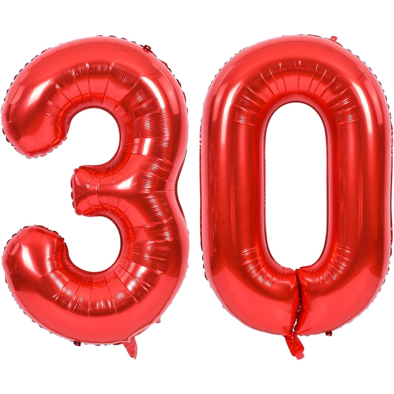 Balon din Folie Metalizata Flippy, Figurina Cifra, Tema Aniversare 80 cm, Ambalaj Individual, Pai inclus, Umflare cu Aer sau Heliu, Rosu, Cifra 3 [4]