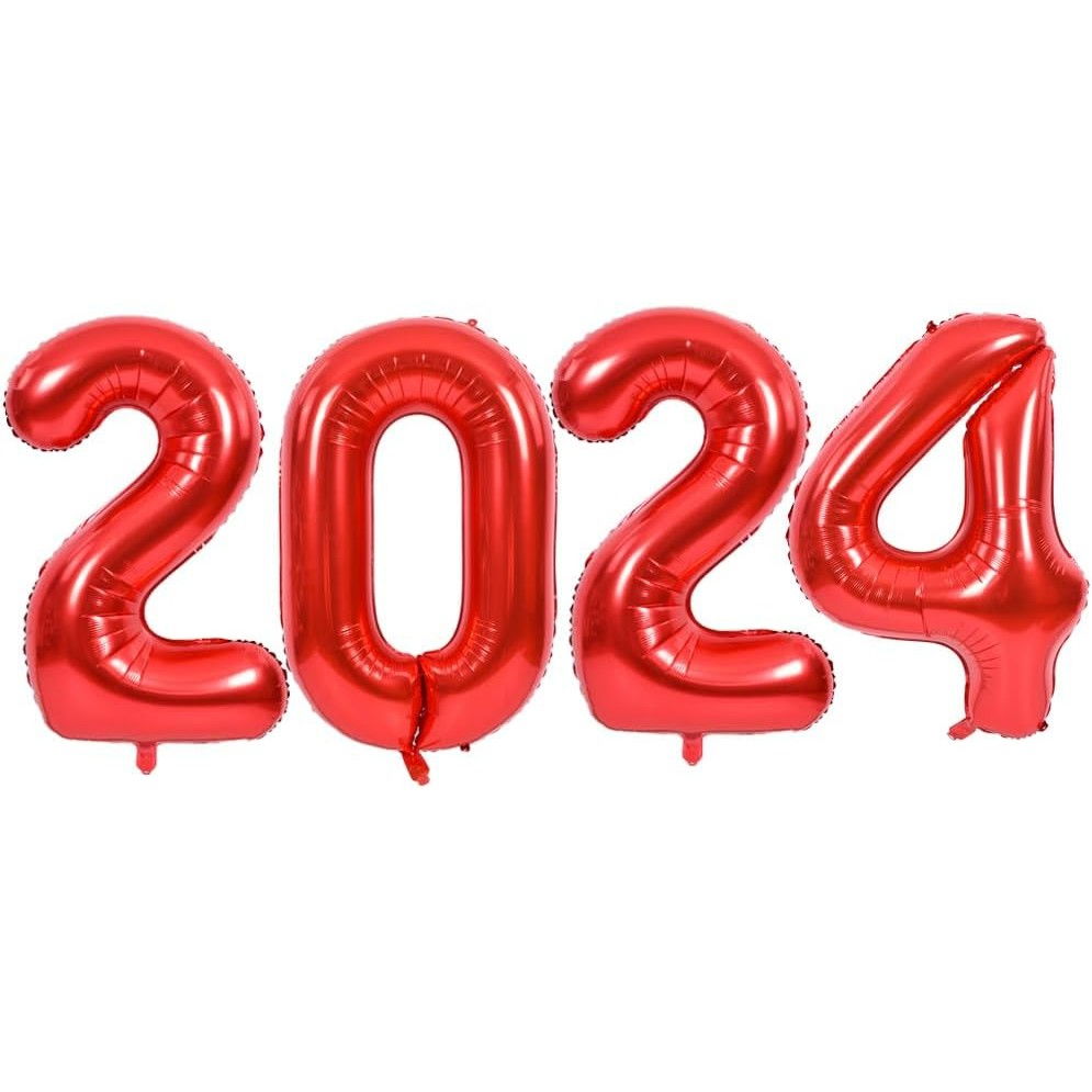Balon din Folie Metalizata Flippy, Figurina Cifra, Tema Aniversare 80 cm, Ambalaj Individual, Pai inclus, Umflare cu Aer sau Heliu, Rosu, Cifra 4 [5]