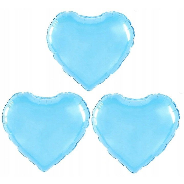 Balon din Folie Metalizata, Flippy, Figurina Inimioara, Model Simplu, Tematica Iubire, 40 cm, Ambalaj Individual, Pai Inclus, Umflare cu Aer sau Heliu, Bleu [3]