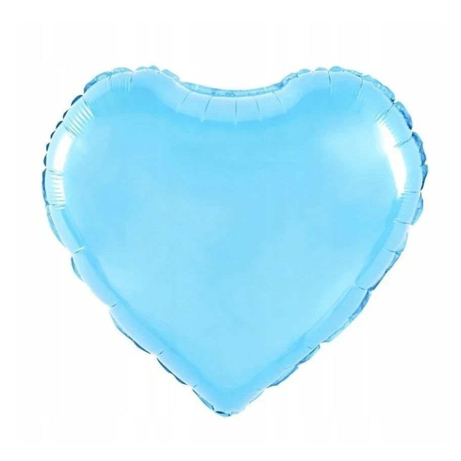 Balon din Folie Metalizata, Flippy, Figurina Inimioara, Model Simplu, Tematica Iubire, 40 cm, Ambalaj Individual, Pai Inclus, Umflare cu Aer sau Heliu, Bleu [2]