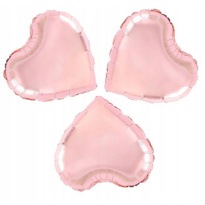 Balon din Folie Metalizata, Flippy, Figurina Inimioara, Model Simplu, Tematica Iubire, 40 cm, Ambalaj Individual, Pai Inclus, Umflare cu Aer sau Heliu, Rose [3]