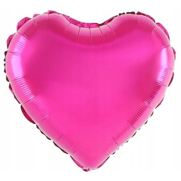 Balon din Folie Metalizata, Flippy, Figurina Inimioara, Model Simplu, Tematica Iubire, 40 cm, Ambalaj Individual, Pai Inclus, Umflare cu Aer sau Heliu, Roz [1]