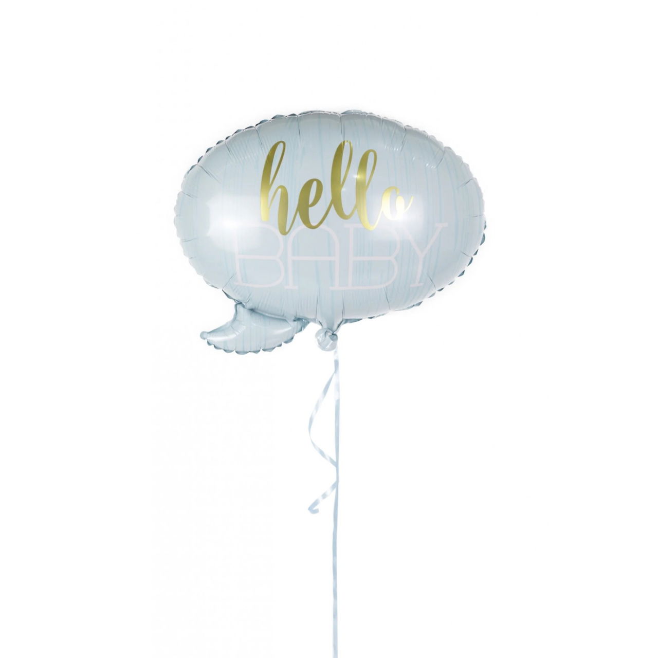 Balon din Folie Metalizata, Flippy, Figurina Norisor, Tema Hello Baby , 59x50 cm, Ambalaj Individual, Pai Inclus, Umflare cu Aer sau Heliu, Albastru [4]