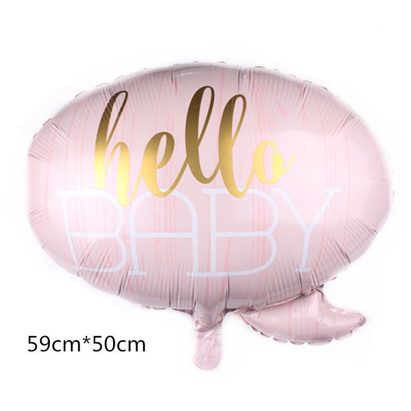 Balon din Folie Metalizata, Flippy, Figurina Norisor, Tema Hello Baby , 59x50 cm, Ambalaj Individual, Pai Inclus, Umflare cu Aer sau Heliu, Roz [2]