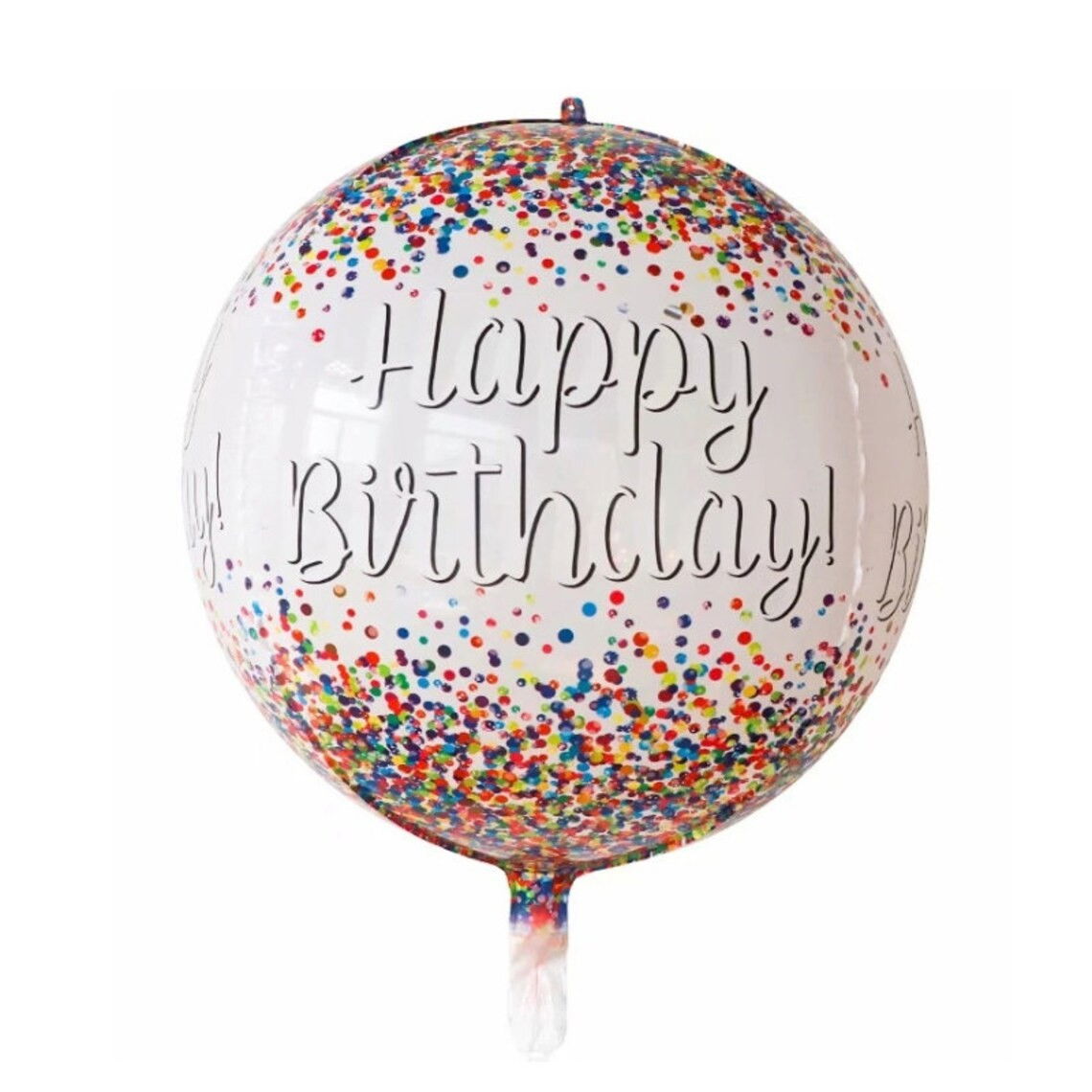 Balon din Folie Metalizata, Flippy, Figurina Rotunda 4D, Model Happy Birthday, Tema Aniversare, 24 x 63 cm, Ambalaj Individual, Pai inclus, Umflare cu Aer sau Heliu, Maro [5]