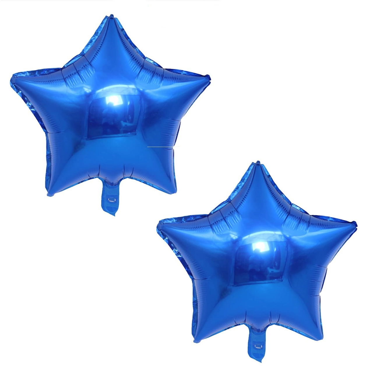 Balon din Folie Metalizata, Flippy, Figurina Stea, Model Simplu, Tematica Aniversare, 40 cm, Ambalaj Individual, Pai Inclus, Umflare cu Aer sau Heliu, Albastru [4]