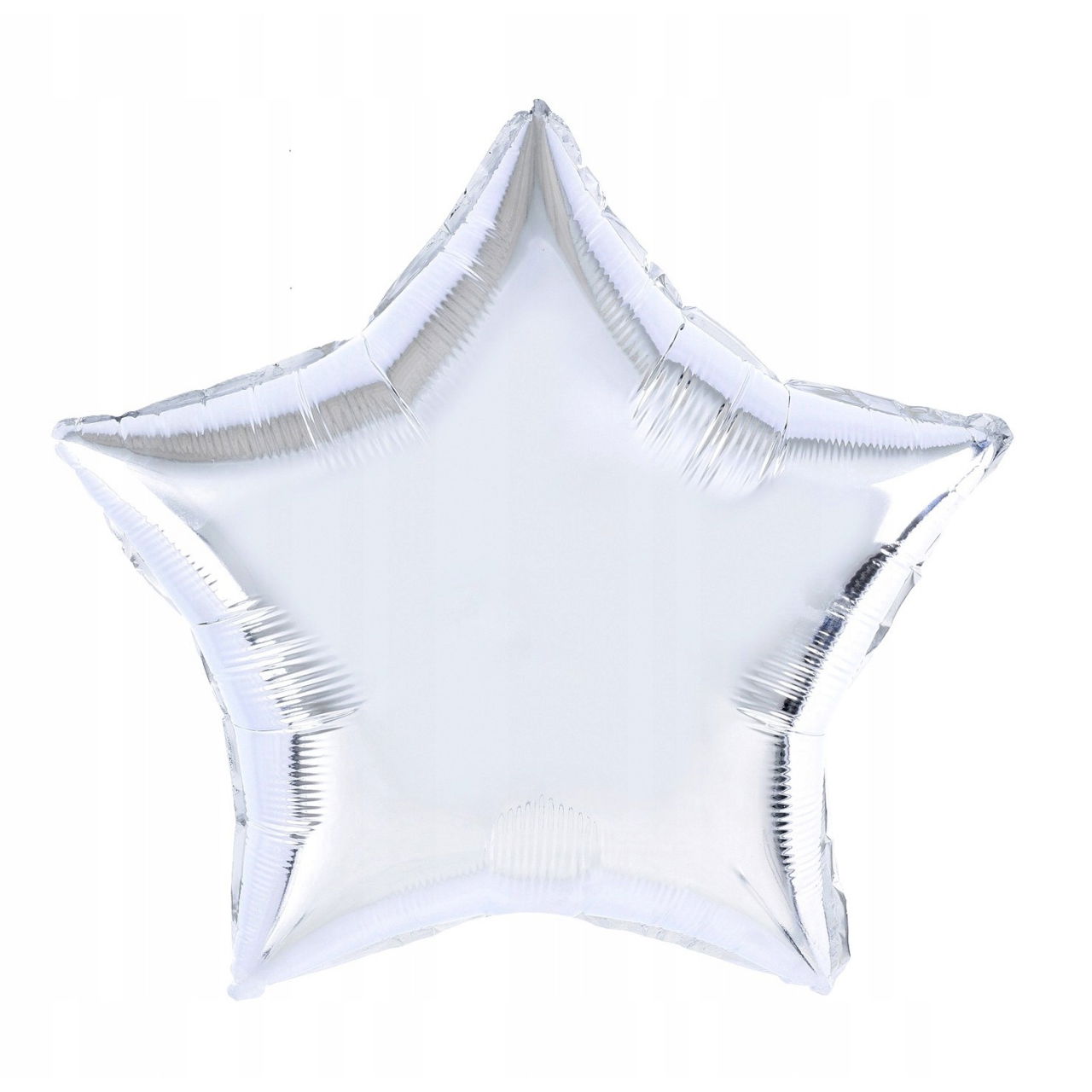 Balon din Folie Metalizata, Flippy, Figurina Stea, Model Simplu, Tematica Aniversare, 40 cm, Ambalaj Individual, Pai Inclus, Umflare cu Aer sau Heliu, Argintiu [3]