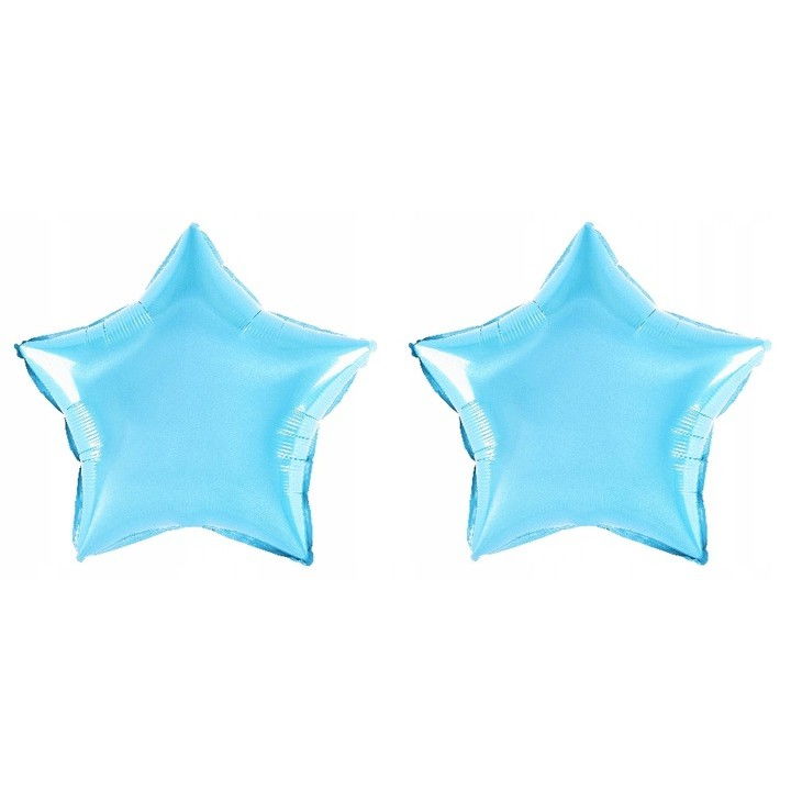 Balon din Folie Metalizata, Flippy, Figurina Stea, Model Simplu, Tematica Aniversare, 40 cm, Ambalaj Individual, Pai Inclus, Umflare cu Aer sau Heliu, Bleu [2]