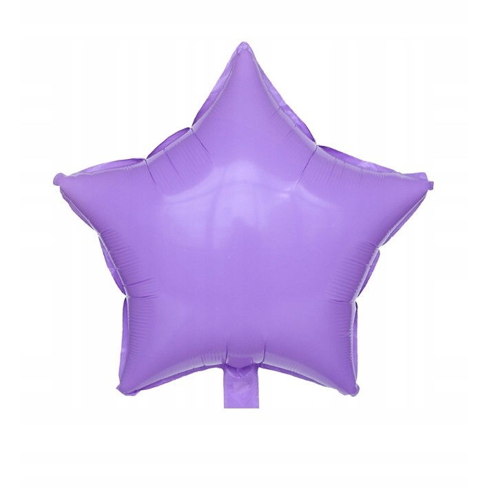 Balon din Folie Metalizata, Flippy, Figurina Stea, Model Simplu, Tematica Aniversare, 40 cm, Ambalaj Individual, Pai Inclus, Umflare cu Aer sau Heliu, Mov [3]