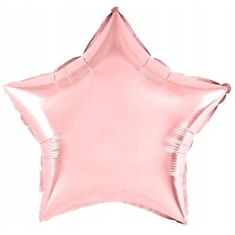 Balon din Folie Metalizata, Flippy, Figurina Stea, Model Simplu, Tematica Aniversare, 40 cm, Ambalaj Individual, Pai Inclus, Umflare cu Aer sau Heliu, Rose [3]
