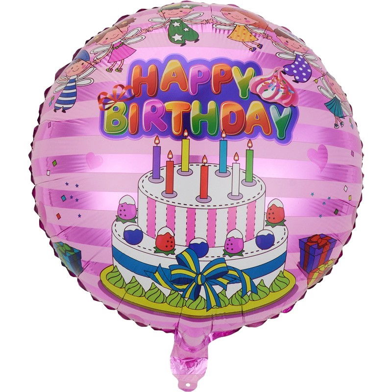 Balon din Folie Metalizata, Flippy, Figurine, Model 1, Happy Birthday, Tematica Aniversare, 45 cm, Ambalaj Individual, Pai Inclus, Umflare cu Aer sau Heliu, Multicolor [1]