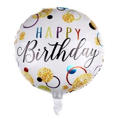 Balon din Folie Metalizata, Flippy, Figurine, Model 6, Happy Birthday, Tematica Aniversare, 45 cm, Ambalaj Individual, Pai Inclus, Umflare cu Aer sau Heliu, Multicolor [3]