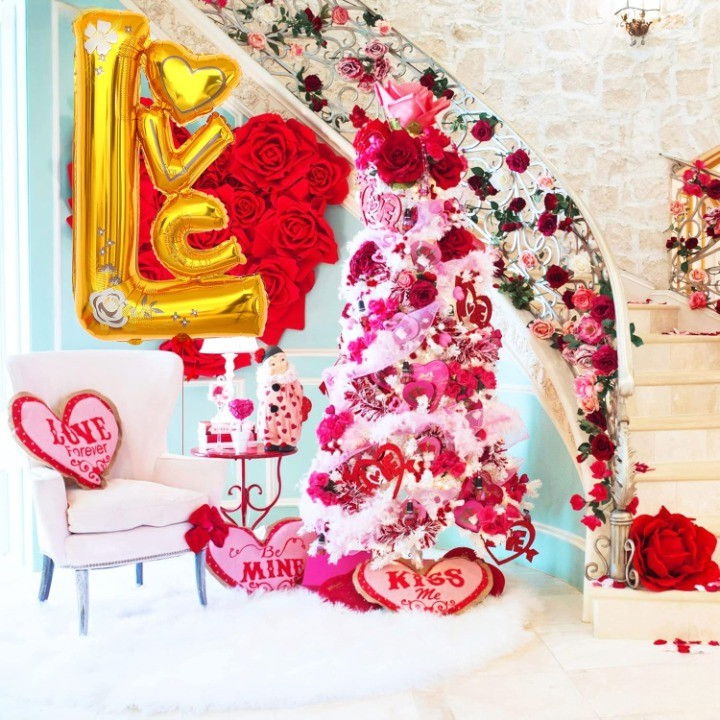 Balon din Folie Metalizata, Flippy, Figurine, Model LOVE, Tematica Iubire, 110x64 cm, Ambalaj Individual, Pai Inclus, Umflare cu Aer sau Heliu, Galben [3]