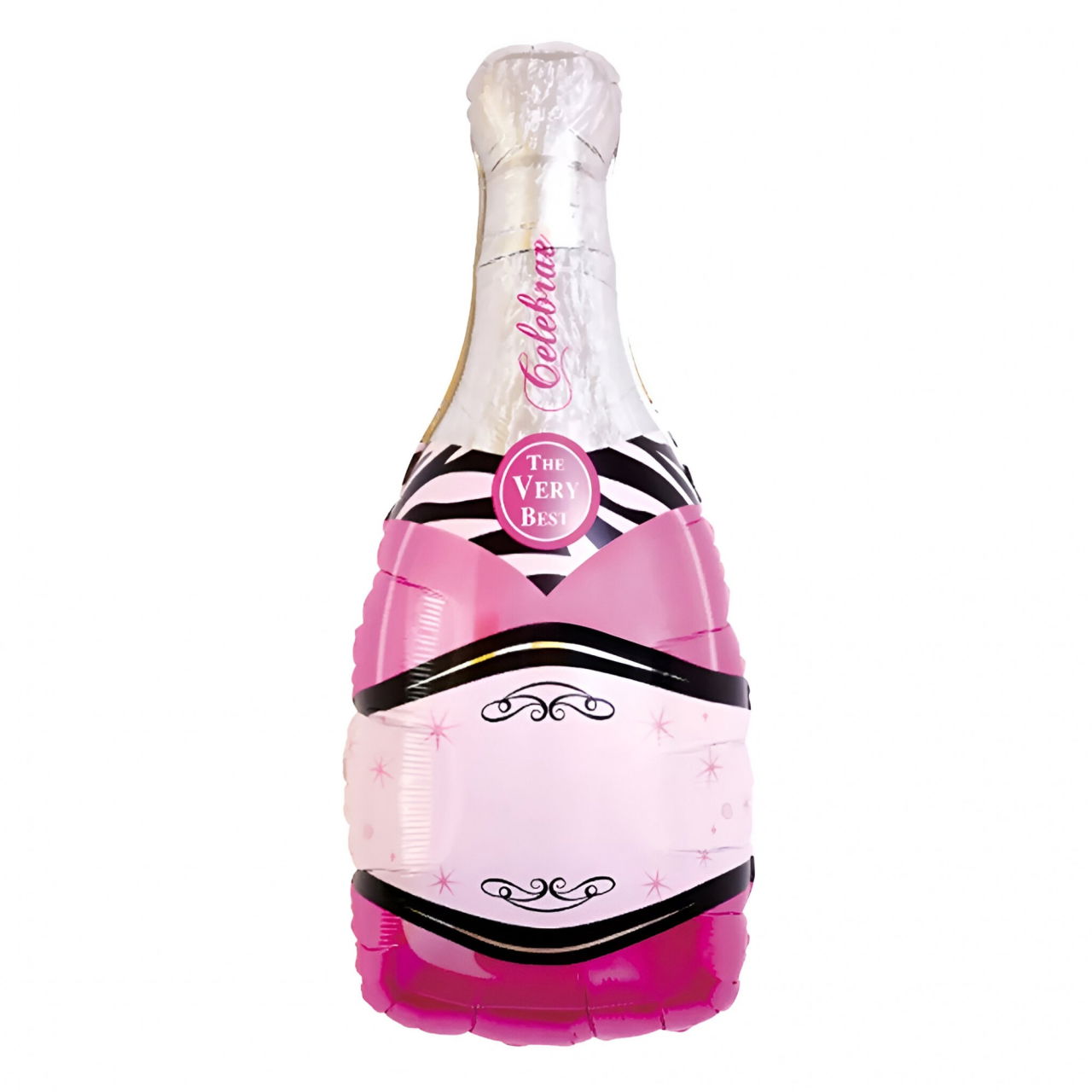 Balon din Folie Metalizata, Flippy, Figurine, Model Sticla de Sampanie, 49x100 cm, Ambalaj Individual, Pai Inclus, Umflare cu Aer sau Heliu, Mov [3]