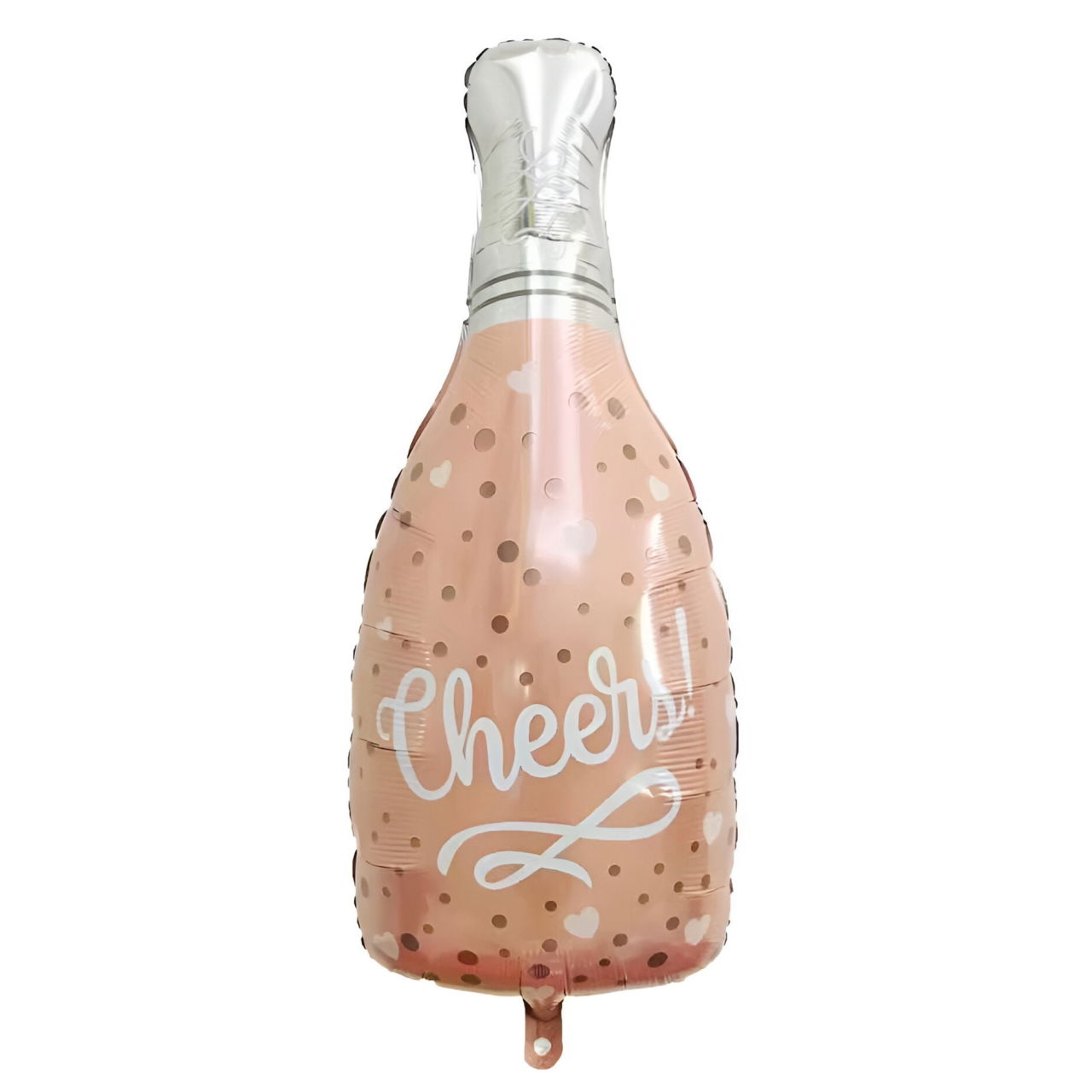 Balon din Folie Metalizata, Flippy, Figurine, Model Sticla de Sampanie, 49x98 cm, Ambalaj Individual, Pai Inclus, Umflare cu Aer sau Heliu, Roz [1]