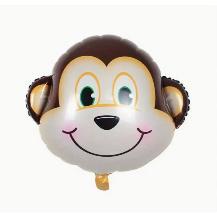 Balon din Folie Metalizata, Flippy, Mini Figurine Animalute, Model Maimutica, Tematica Aniversare, 42x42 cm, Ambalaj Individual, Pai Inclus, Umflare cu Aer sau Heliu, Multicolor [5]