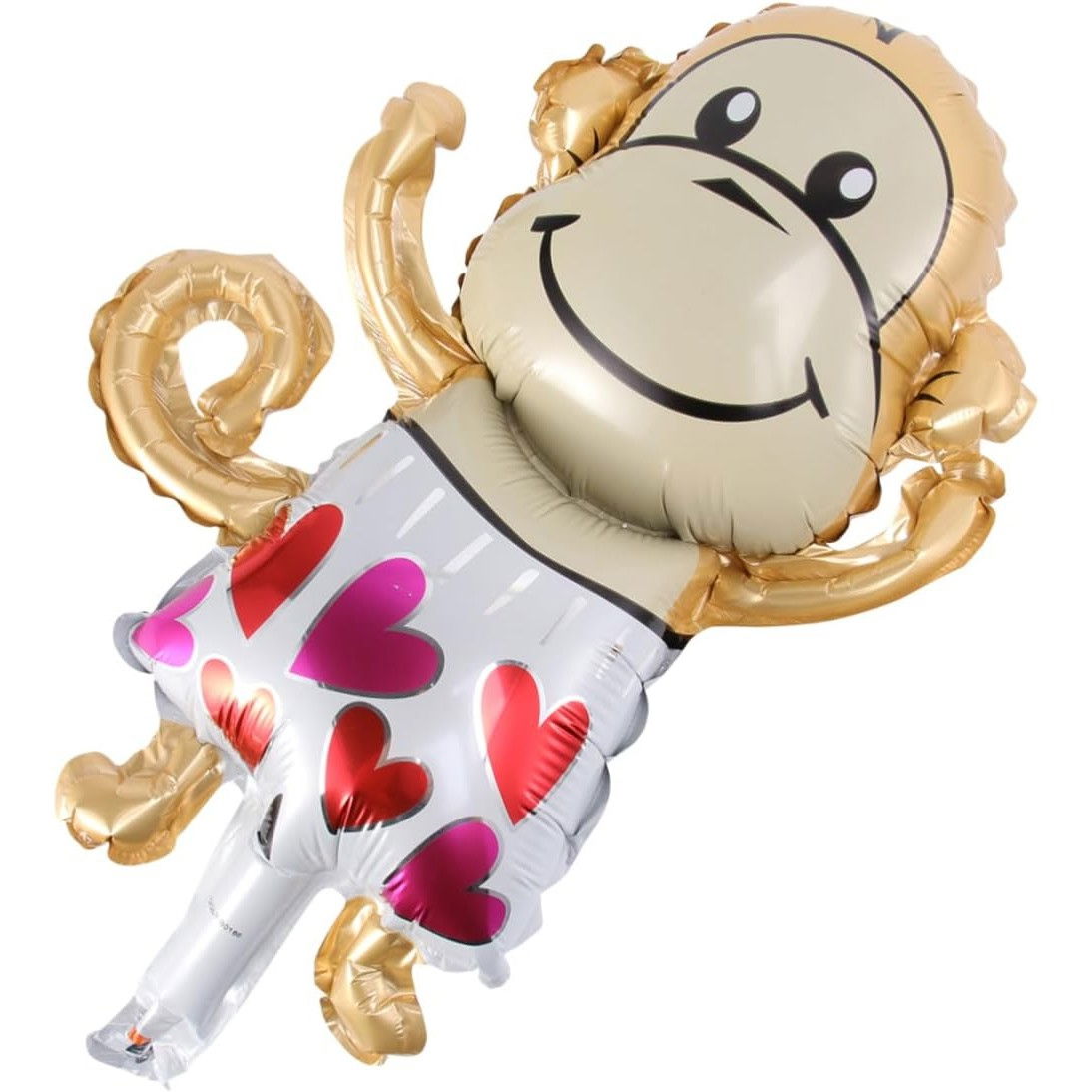 Balon din Folie Metalizata, Flippy, Mini Figurine Animalute, Model Maimutica, Tematica Aniversare, 45x28 cm, Ambalaj Individual, Pai Inclus, Umflare cu Aer sau Heliu, Multicolor [5]