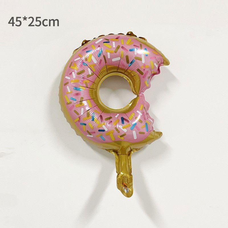 Balon din Folie Metalizata, Flippy, Mini Figurine Dulciuri, Model Gogoasa Muscata, Tematica Aniversare, 45x25 cm, Ambalaj Individual, Pai Inclus, Umflare cu Aer sau Heliu, Multicolor [3]