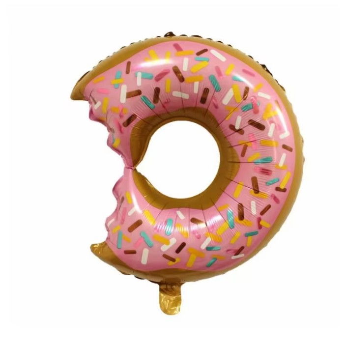 Balon din Folie Metalizata, Flippy, Mini Figurine Dulciuri, Model Gogoasa Muscata, Tematica Aniversare, 45x25 cm, Ambalaj Individual, Pai Inclus, Umflare cu Aer sau Heliu, Multicolor [4]