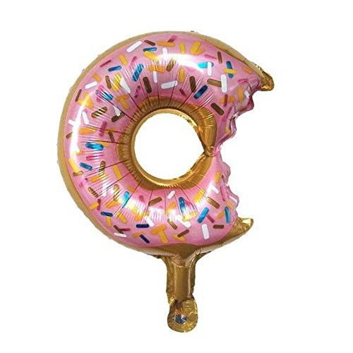 Balon din Folie Metalizata, Flippy, Mini Figurine Dulciuri, Model Gogoasa Muscata, Tematica Aniversare, 45x25 cm, Ambalaj Individual, Pai Inclus, Umflare cu Aer sau Heliu, Multicolor [2]