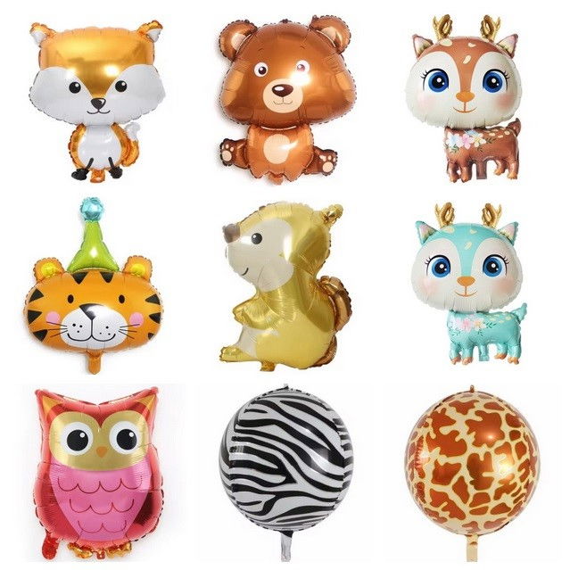 Balon din Folie Metalizata, Flippy, Mini Figurine, Model Cerb, Tematica Aniversare, 49x74.5 cm, Ambalaj Individual, Pai Inclus, Umflare cu Aer sau Heliu, Maro [6]