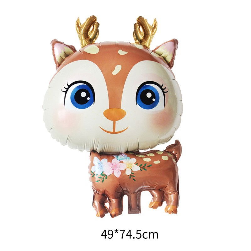 Balon din Folie Metalizata, Flippy, Mini Figurine, Model Cerb, Tematica Aniversare, 49x74.5 cm, Ambalaj Individual, Pai Inclus, Umflare cu Aer sau Heliu, Maro [5]
