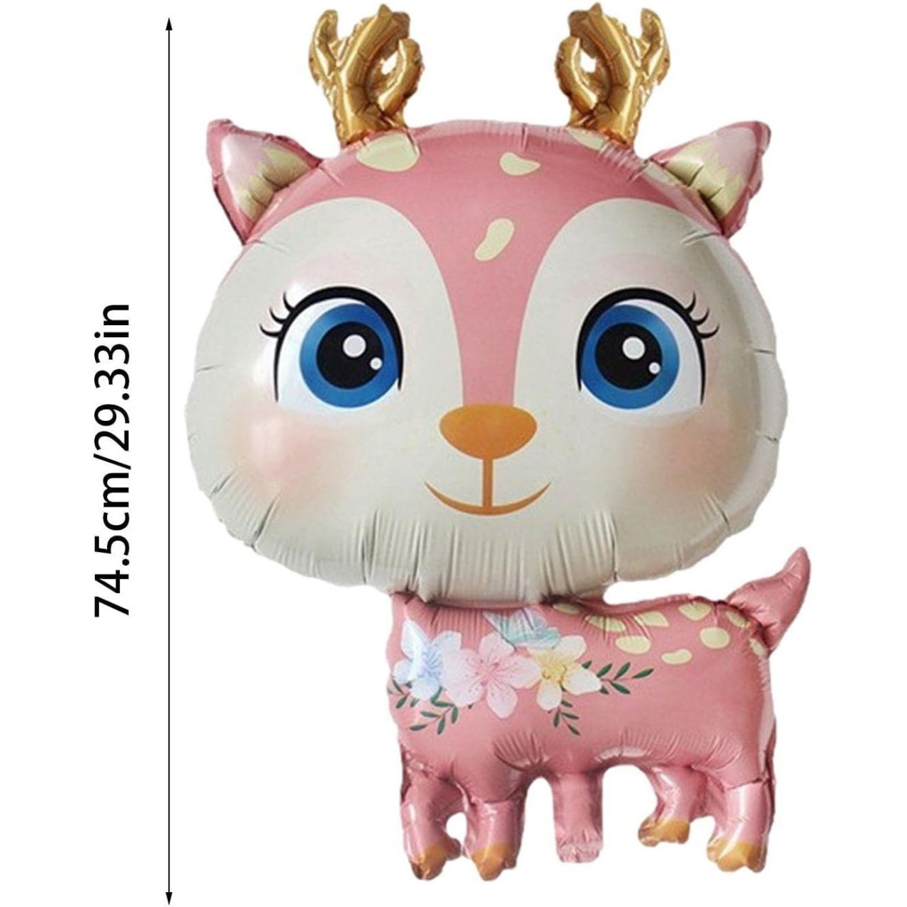 Balon din Folie Metalizata, Flippy, Mini Figurine, Model Cerb, Tematica Aniversare, 49x74.5 cm, Ambalaj Individual, Pai Inclus, Umflare cu Aer sau Heliu, Roz [7]