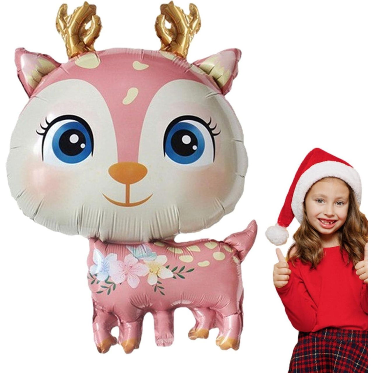 Balon din Folie Metalizata, Flippy, Mini Figurine, Model Cerb, Tematica Aniversare, 49x74.5 cm, Ambalaj Individual, Pai Inclus, Umflare cu Aer sau Heliu, Roz [3]