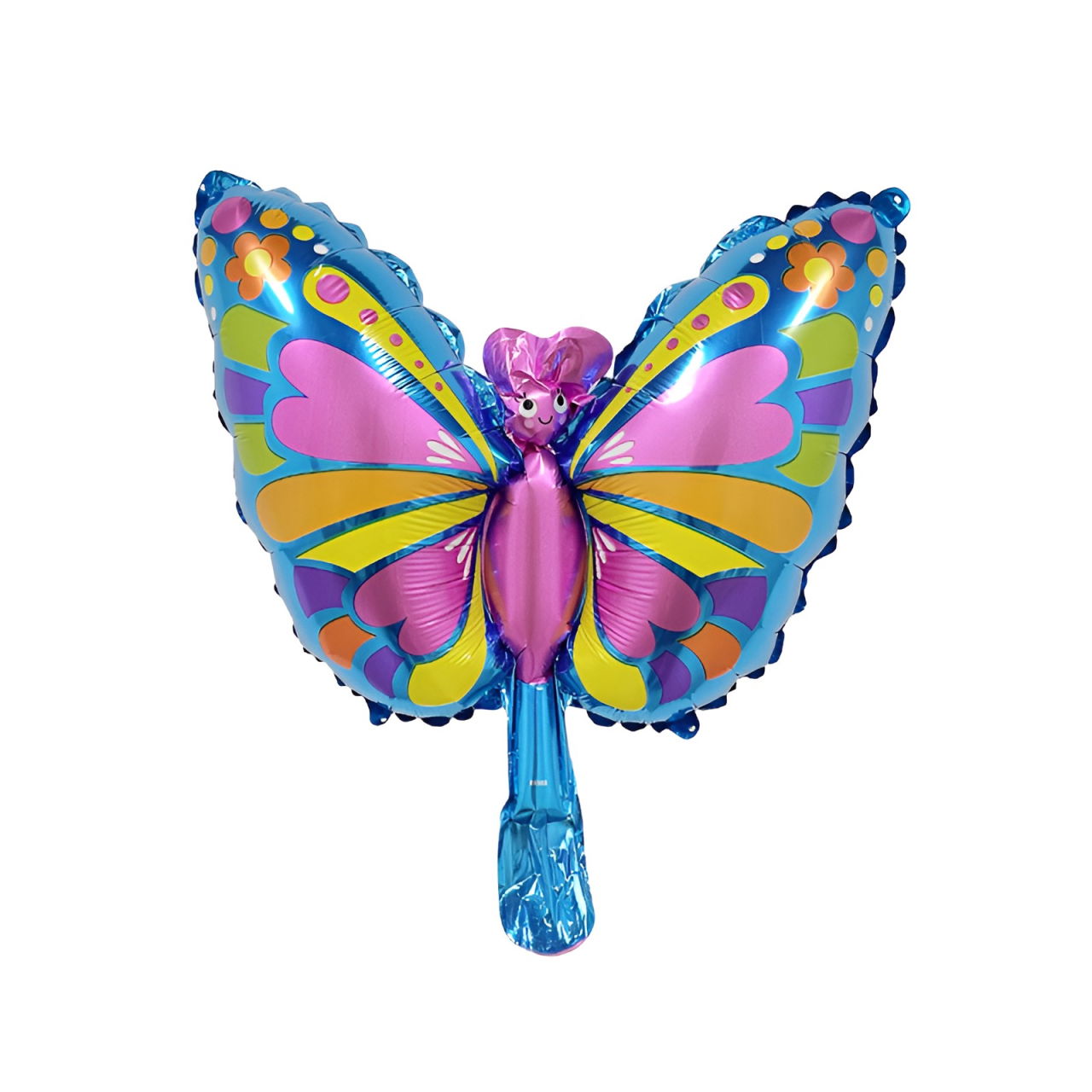 Balon din Folie Metalizata Flippy, Mini Figurine, Model Fluturaș, 40x34cm, Ambalaj Individual, Pai Inclus, Umflare cu Aer si Heliu, Multicolor [1]