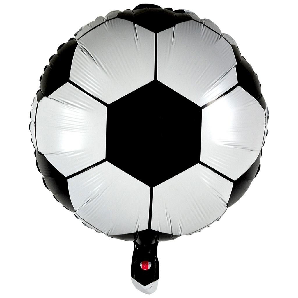 Balon din Folie Metalizata, Flippy, Mini Figurine, Model Minge de Fotbal, Tematica Aniversare, 30x24 cm, Ambalaj Individual, Pai Inclus, Umflare cu Aer sau Heliu, Alb-Negru [2]