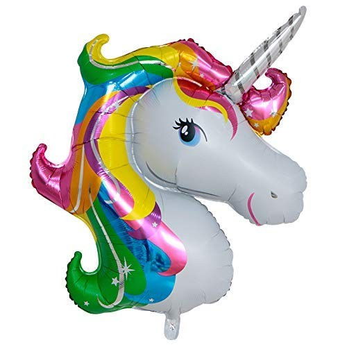 Balon din Folie Metalizata, Flippy, Mini Figurine, Model Unicorn, Tematica Aniversare, 108x88 cm, Ambalaj Individual, Pai Inclus, Umflare cu Aer sau Heliu, Multicolor [2]