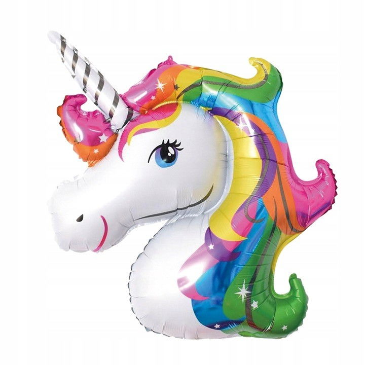 Balon din Folie Metalizata, Flippy, Mini Figurine, Model Unicorn, Tematica Aniversare, 108x88 cm, Ambalaj Individual, Pai Inclus, Umflare cu Aer sau Heliu, Multicolor [3]