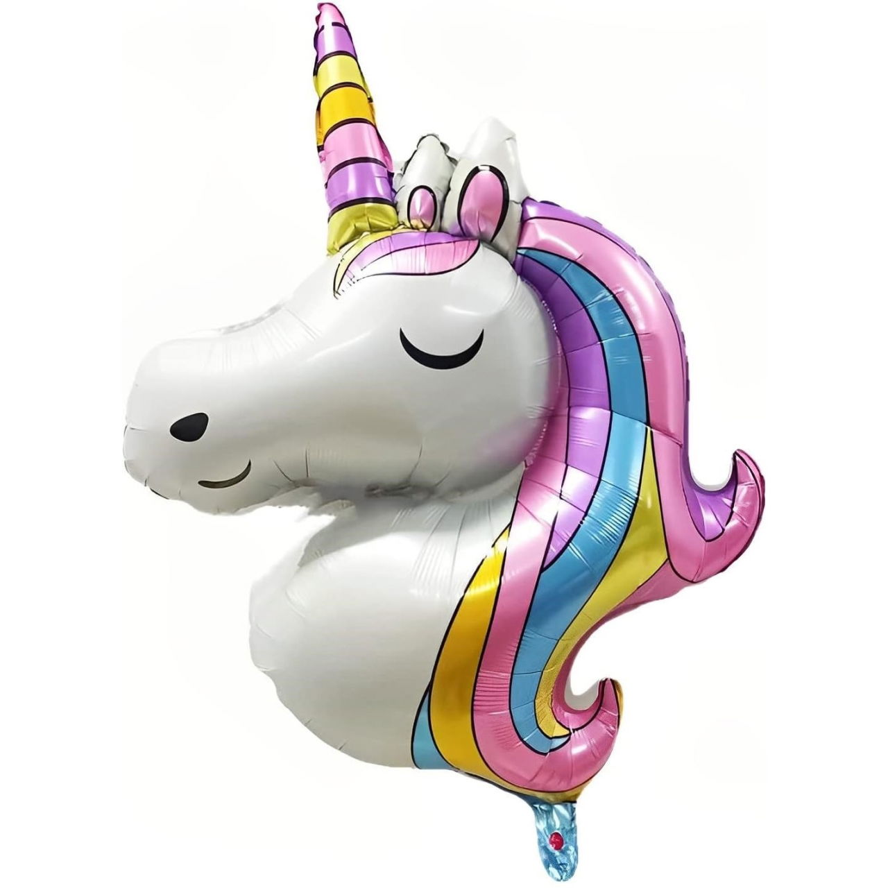 Balon din Folie Metalizata, Flippy, Mini Figurine, Model Unicorn, Tematica Aniversare, 115x76 cm, Ambalaj Individual, Pai Inclus, Umflare cu Aer sau Heliu, Multicolor [6]