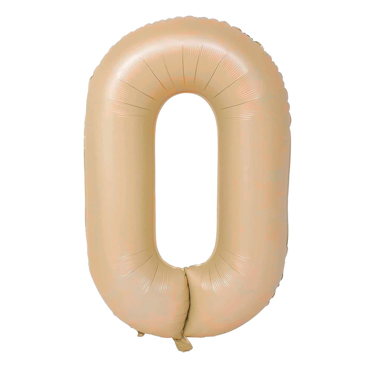 Balon din Folie Metalizata, Flippy, Model Cifra 0, 100 cm, Ambalaj Individual, Pai Inclus, Crem [1]