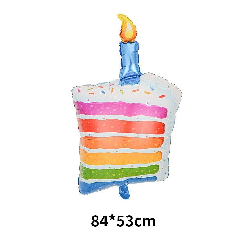 Balon din Folie Metalizata, Flippy, Model Prajitura cu Lumanare, 84x53 cm, Baloane Party, Ambalaj Individual, Pai Inclus, Umflare cu Aer sau Heliu, Multicolor [2]