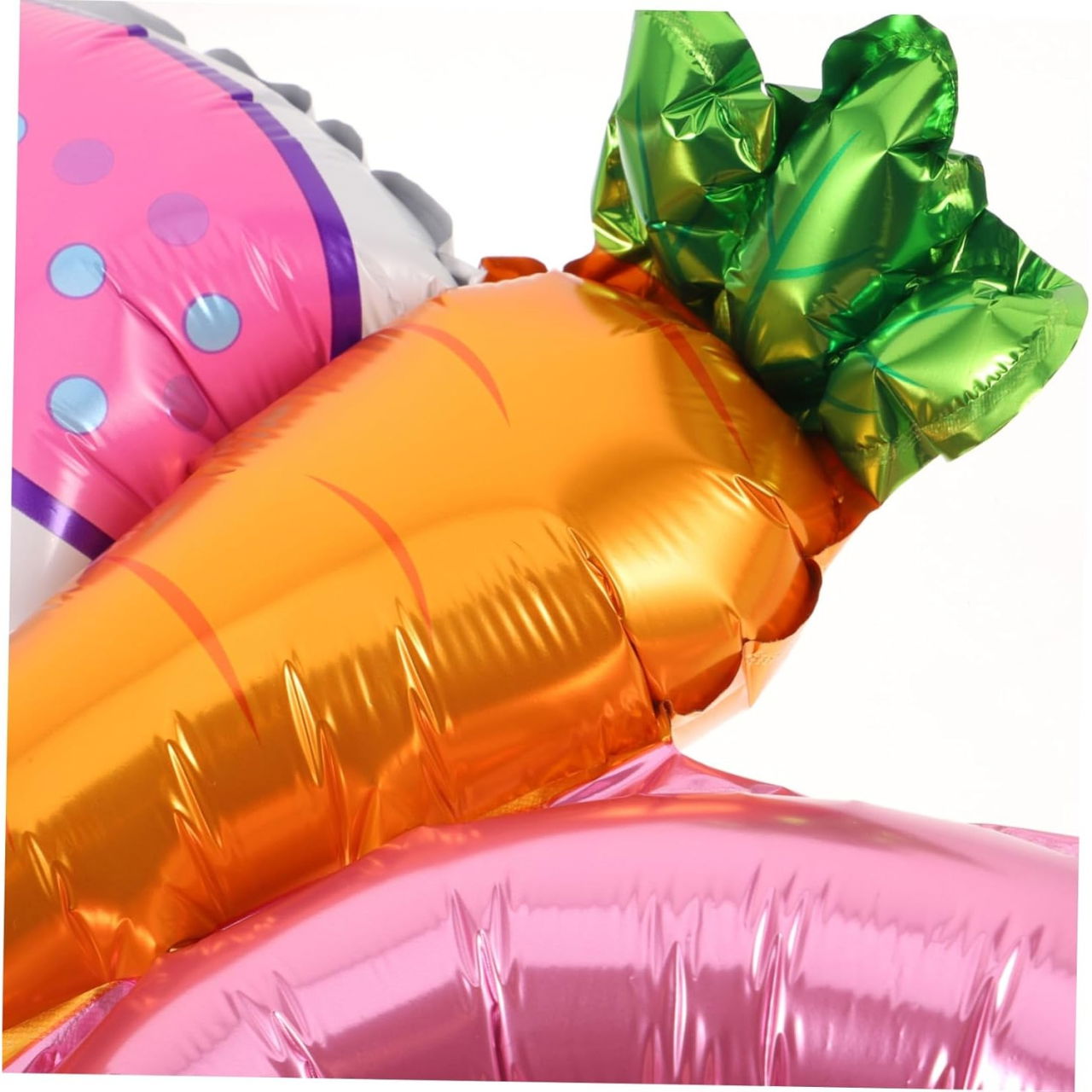 Balon din Folie Metalizata, Flippy, Tip Coronita cu Urechi, Model Morcov, Ambalaj Individual, Pai Inclus, Umflare cu Aer sau Heliu, 43 x 40 cm, Roz [4]