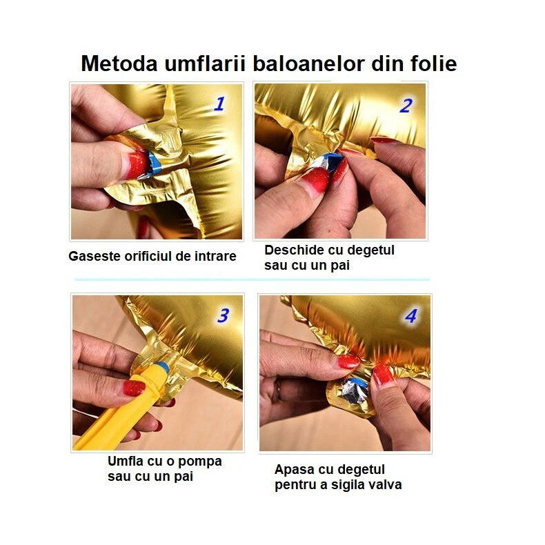 Balon din Folie Metalizata, Flippy, Tip Coronita cu Urechi, Model Tigru Uimit, Ambalaj Individual, Pai Inclus, Umflare cu Aer sau Heliu, 33 x 33 cm, Portocaliu [4]