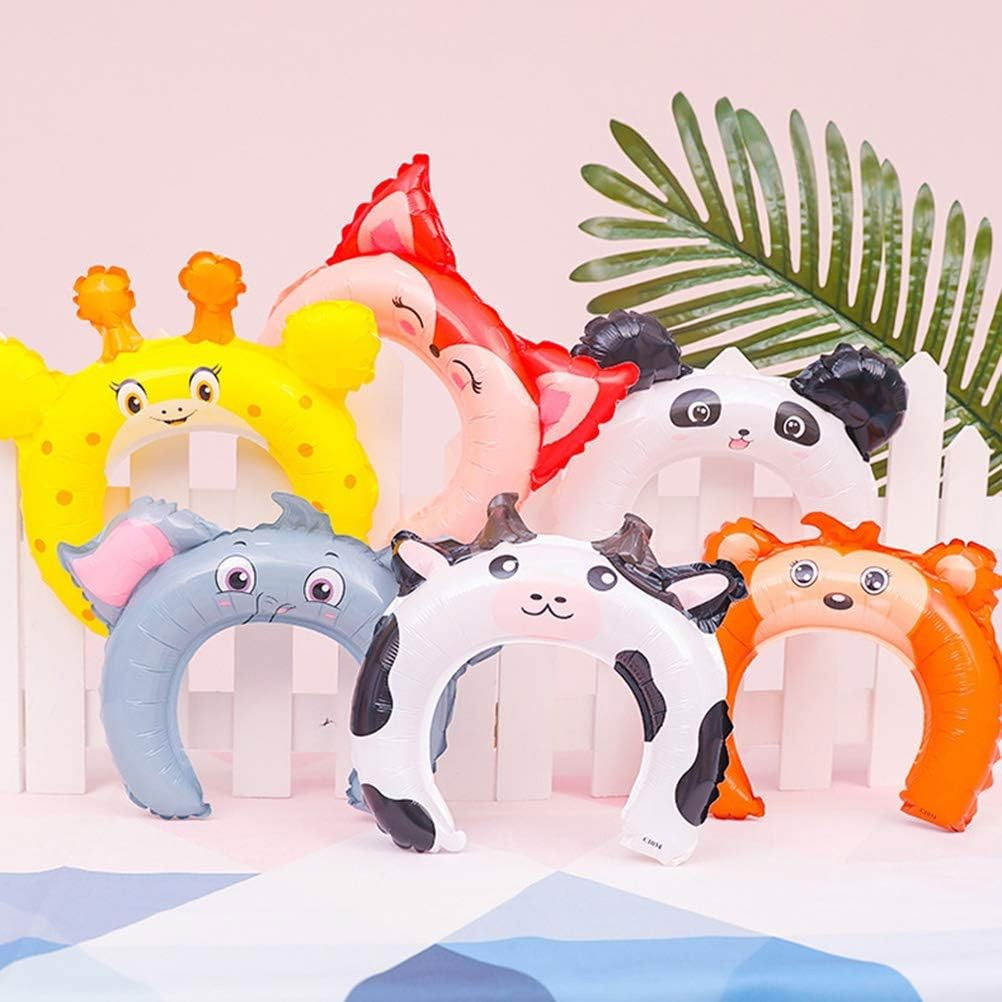 Balon din Folie Metalizata, Flippy, Tip Coronita cu Urechi, Model Vulpe, Ambalaj Individual, Pai Inclus, Umflare cu Aer sau Heliu, 27 x 29 cm, Rosu [8]