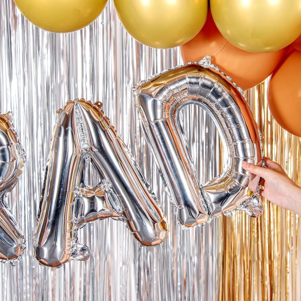 Balon Folie Metalizata Litera A, Flippy, 40 cm, Umflati cu Heliu sau Aer, Ambalaj Individual, Pai inclus, Argintiu [10]