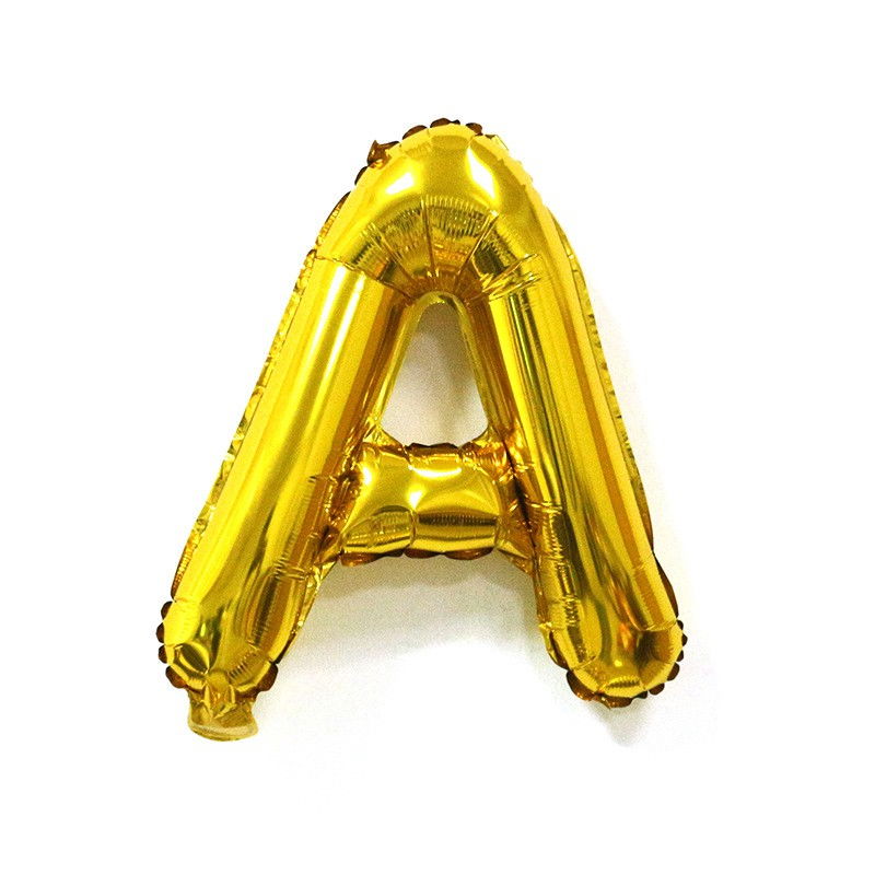 Balon Folie Metalizata Litera A, Flippy, 80 cm, Umflati cu Heliu sau Aer, Ambalaj Individual, Pai inclus, Auriu [7]