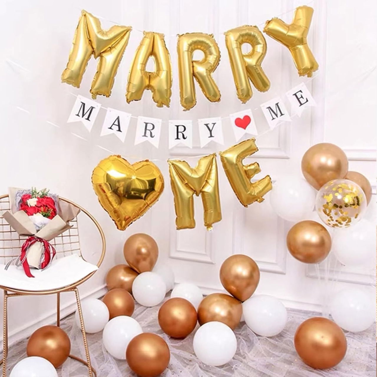 Balon Folie Metalizata Litera A, Flippy, 80 cm, Umflati cu Heliu sau Aer, Ambalaj Individual, Pai inclus, Auriu [11]