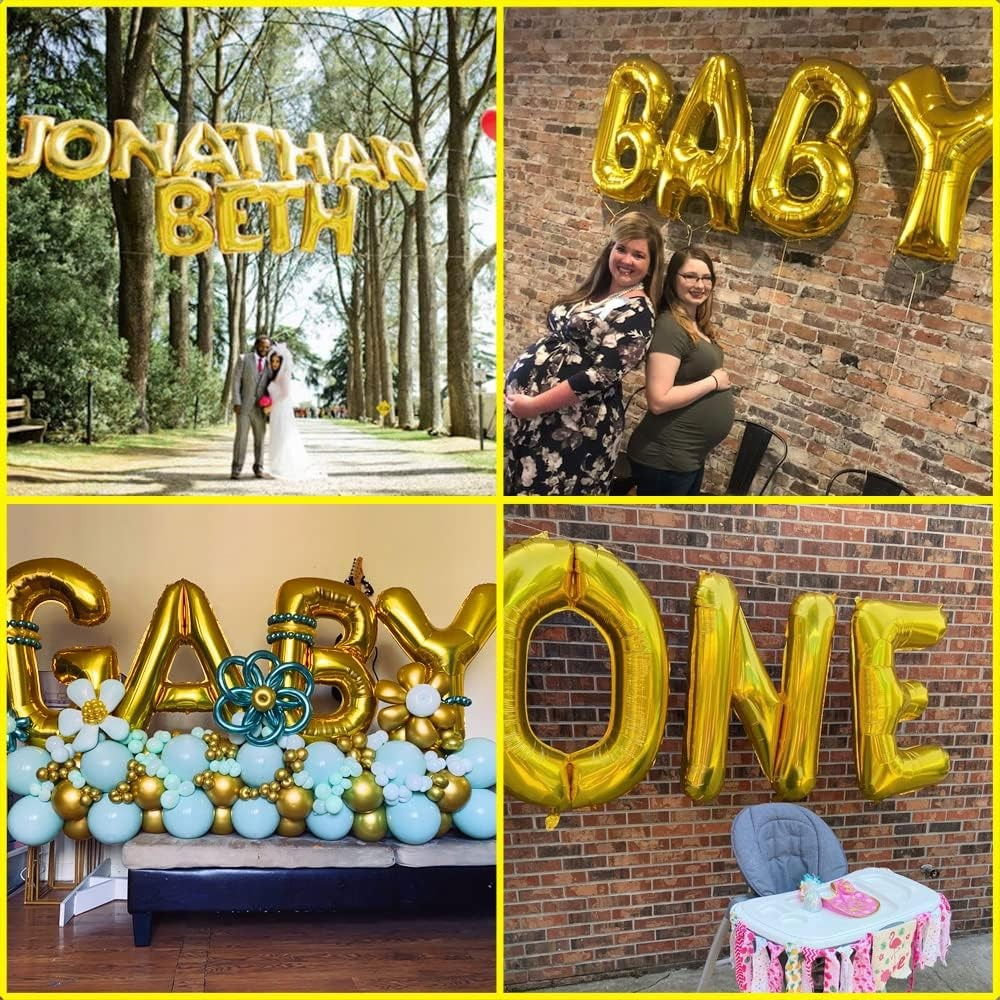 Balon Folie Metalizata Litera A, Flippy, 80 cm, Umflati cu Heliu sau Aer, Ambalaj Individual, Pai inclus, Auriu [14]