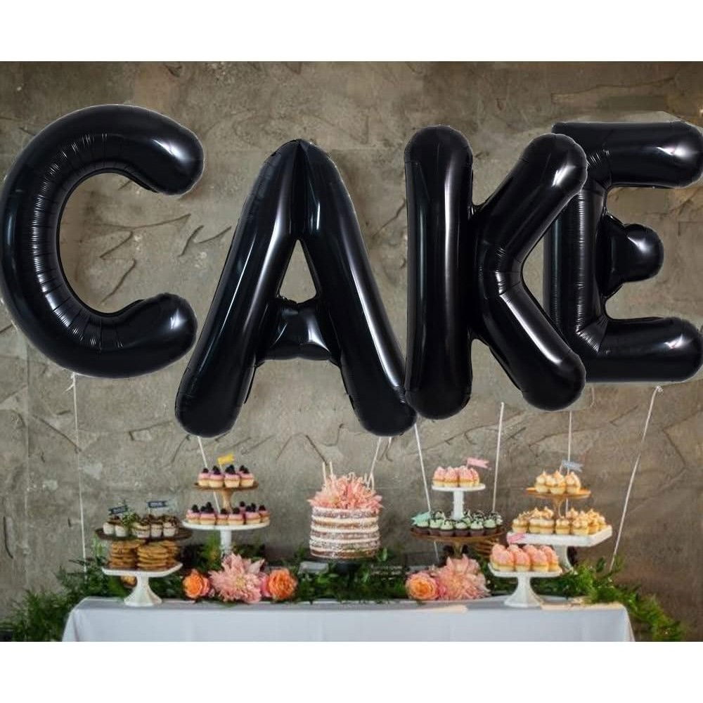 Balon Folie Metalizata Litera C, Flippy, 40 cm, Umflati cu Heliu sau Aer, Ambalaj Individual, Pai inclus, Negru [3]